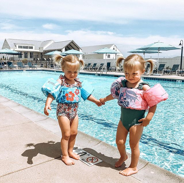 Alright how many of you are twins? The bond these two have is so amazing to watch. Recently they started playing so well together and just follow each other around all day playing make believe. This morning Violet said to June, “Common June, let’s hold hands. Big hug! I love you sissy.” I mean..... 😭😭 (But yes, they do fight. A lot. But these moments definitely make all the fights worth it!)